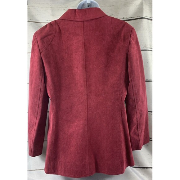 Gino Rossi Wilsons Ultra Suede Women's 16 2Pc Set Red Blazer & Skirt Suit ILGWU - Picture 4 of 16